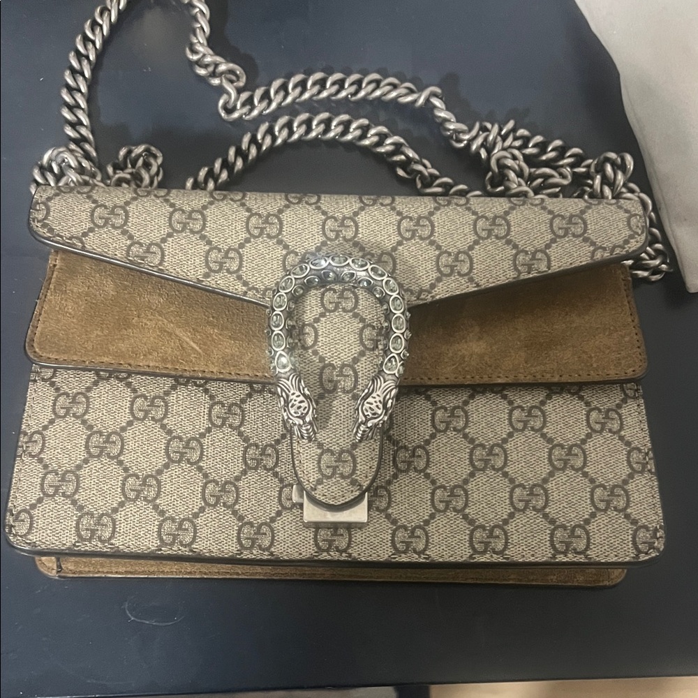Gucci Beige and Brown GG Supreme Crossbody Bag